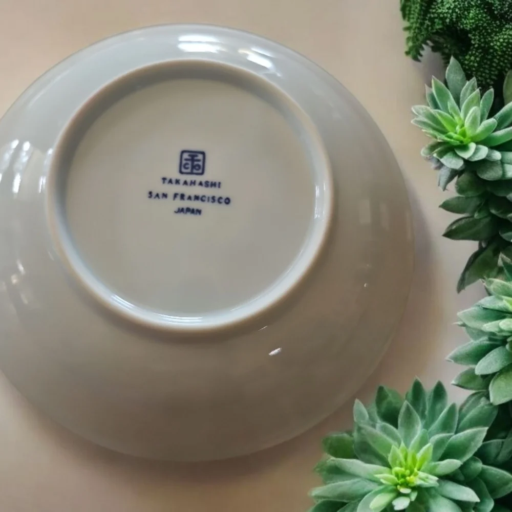 Japan TAKAHASHI San Francisco  Blue Floral Ceramic Bowl 6.5